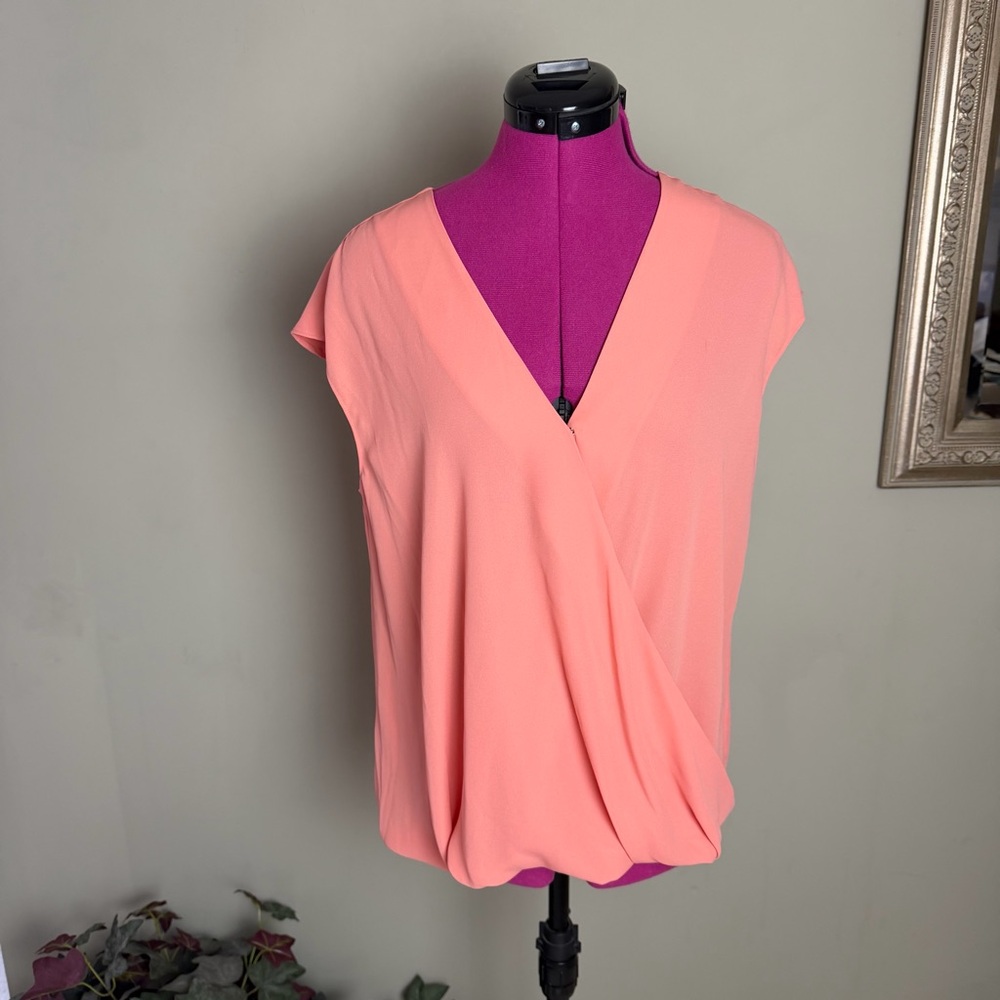 Halogen Surplice Cap Sleeve Blouse